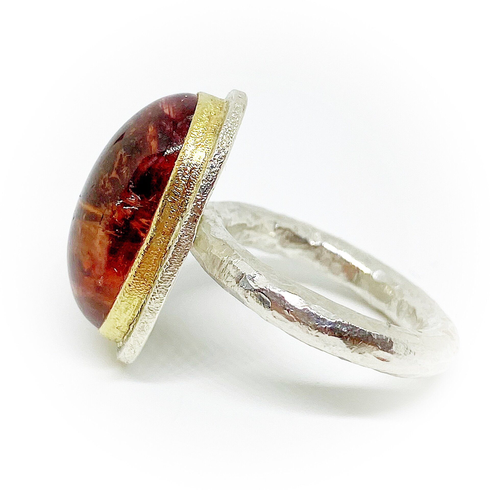 Extraordinario anillo con preciosa Turmalina (Rosa-Aranjada). - 4