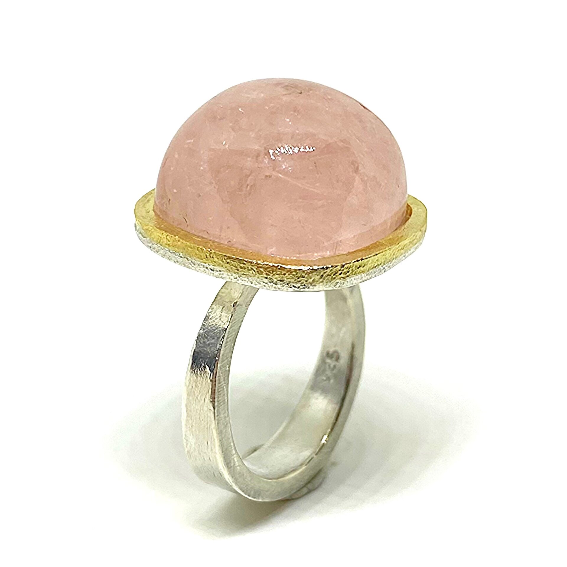 Extraordinario gran anillo con magnífica y gran Morganita natural - 6