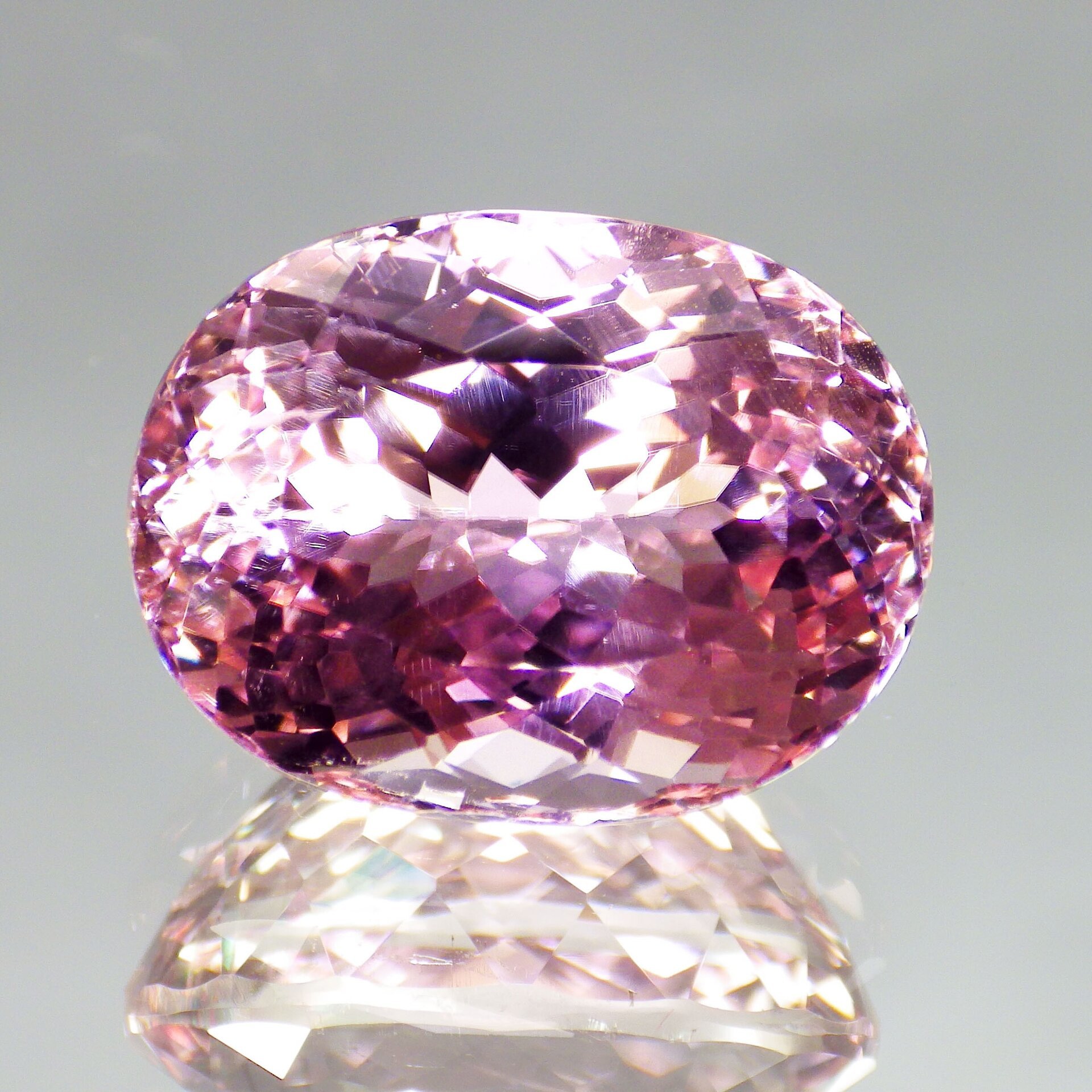 Precioso anillo con magnífica y gran Kunzita (Rosada/Naranja) natural - 5