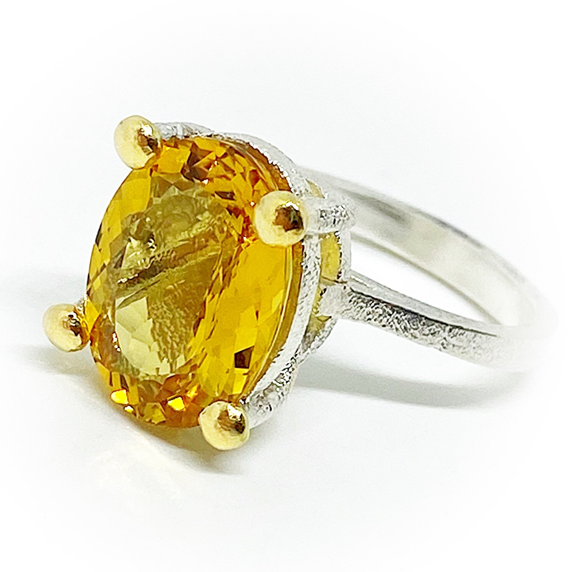Uau! Extraordinario anillo con precioso Heliodoro dorado (Berilo amarillo) natur - 6