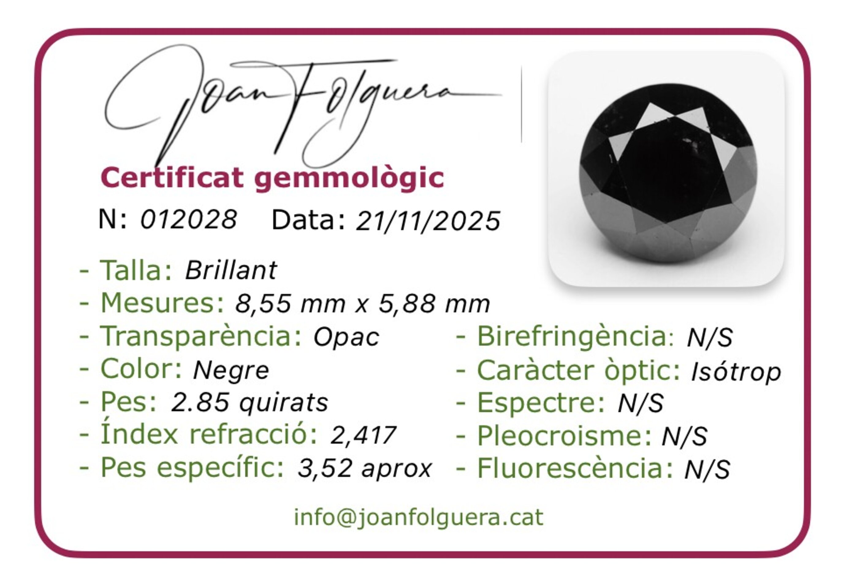 Increíble anillo solitario con precioso y enorme Diamante negro natural - 6