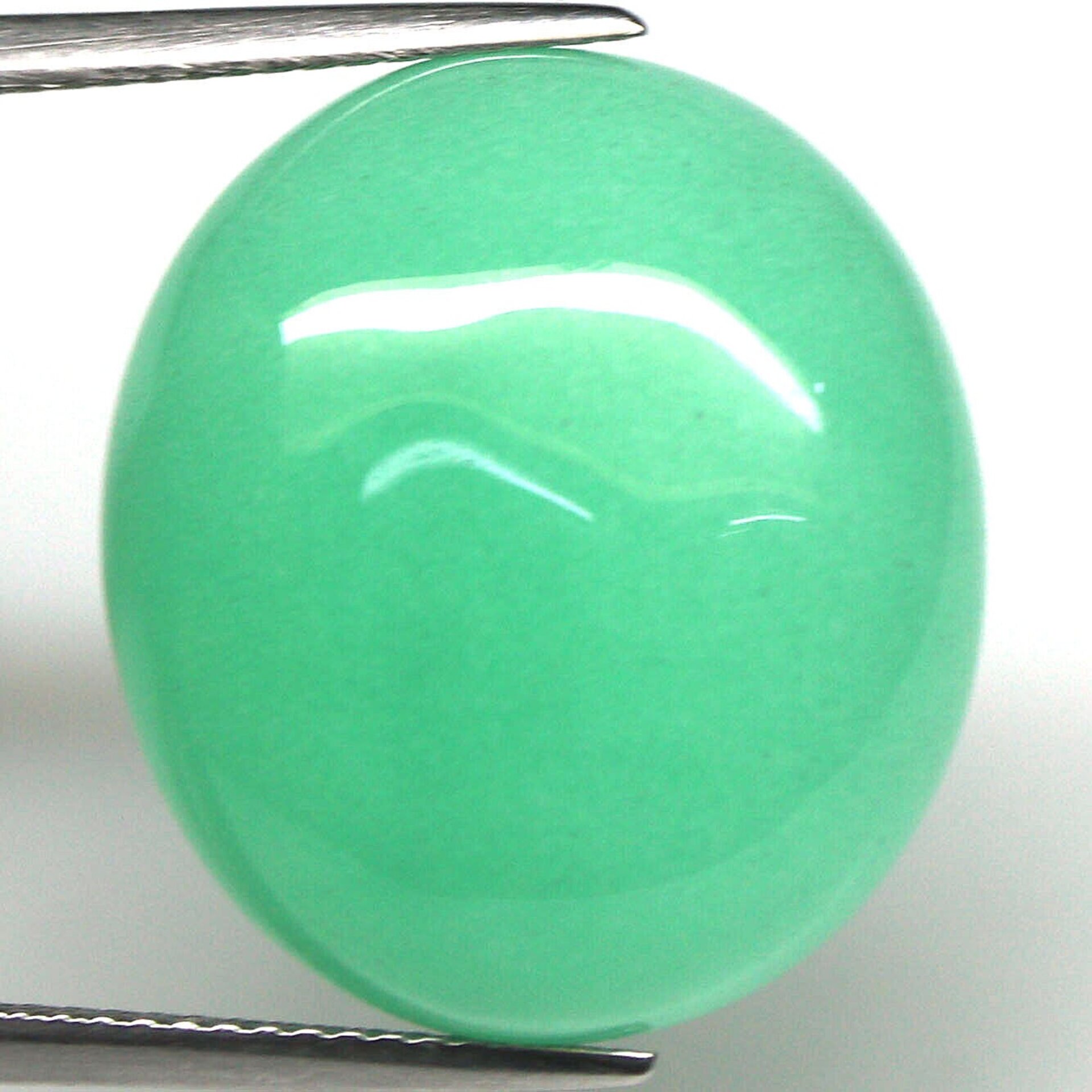 Magnífico anillo con magnífica y gran Calcedonia verde (Crisoprasa) - 6