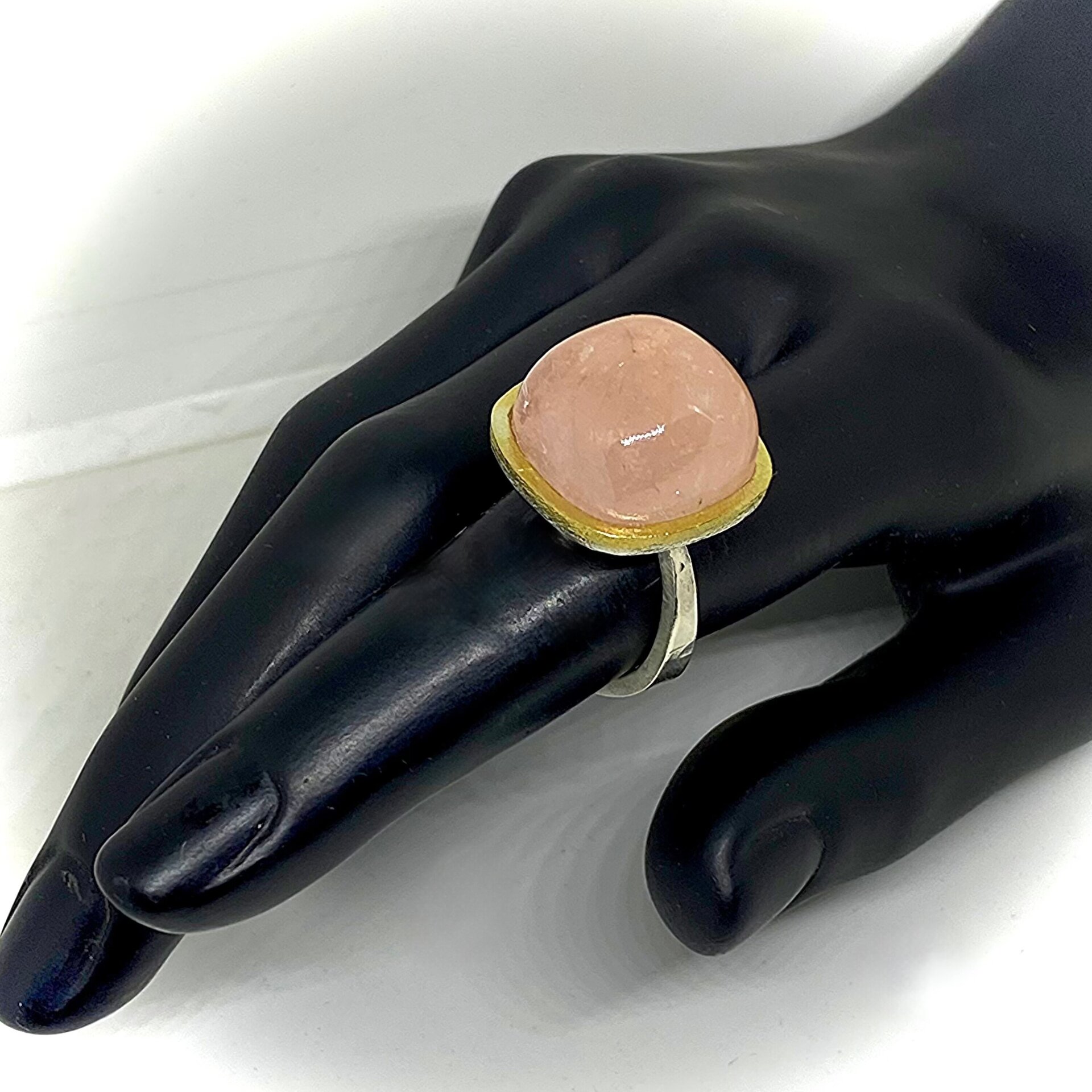 Extraordinario gran anillo con magnífica y gran Morganita natural - 2