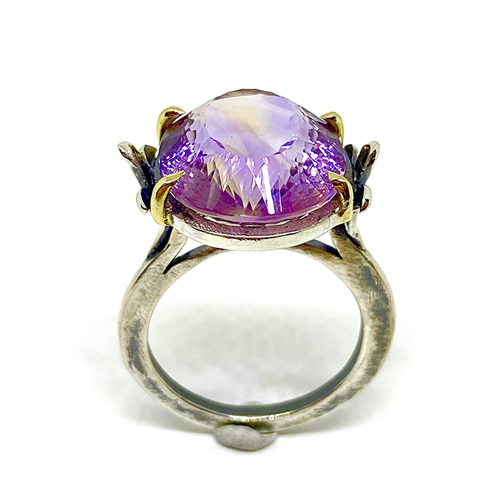 Precioso anillo con preciosa y gran Ametrina natural en talla oval. Anillo. - 3