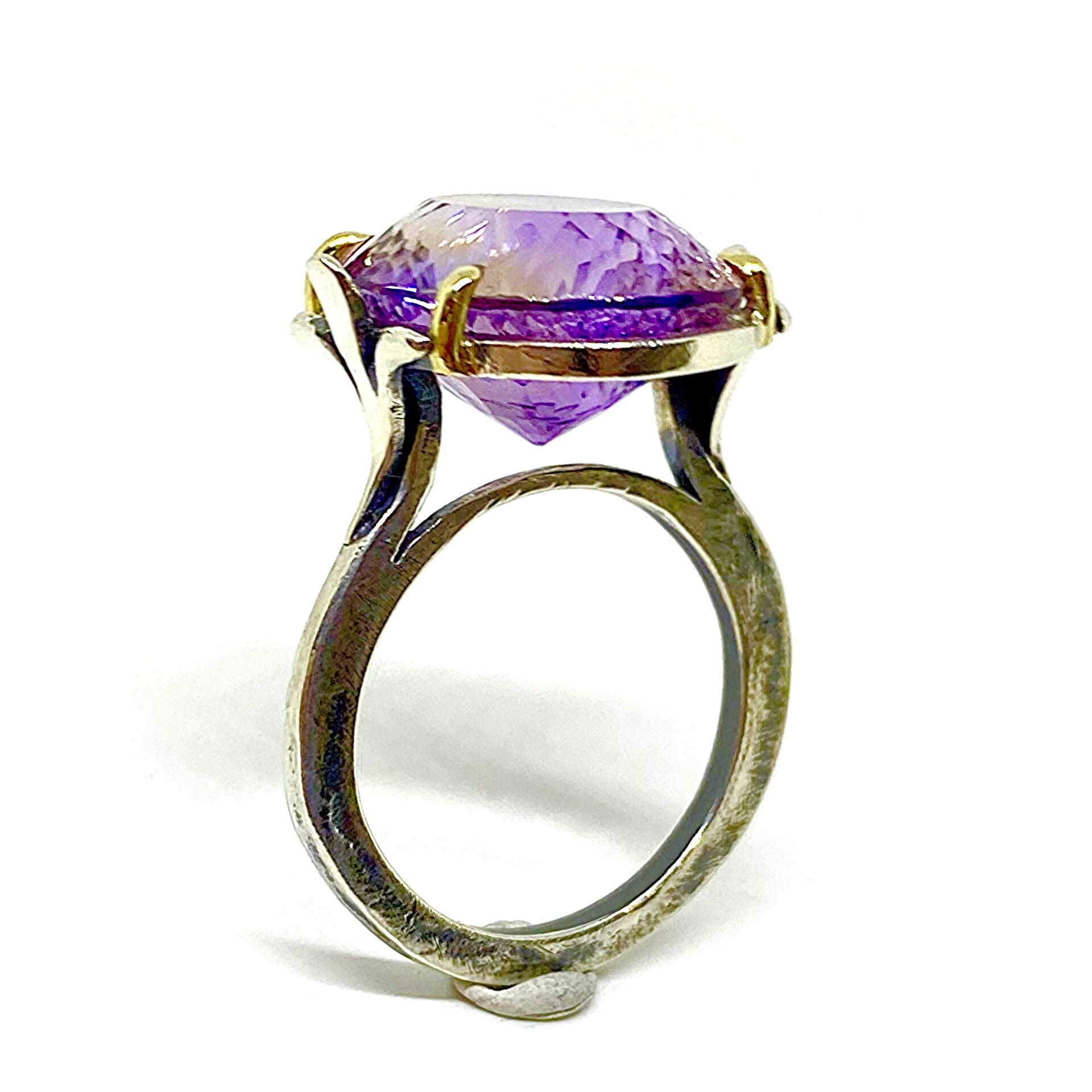 Precioso anillo con preciosa y gran Ametrina natural en talla oval. Anillo. - 5