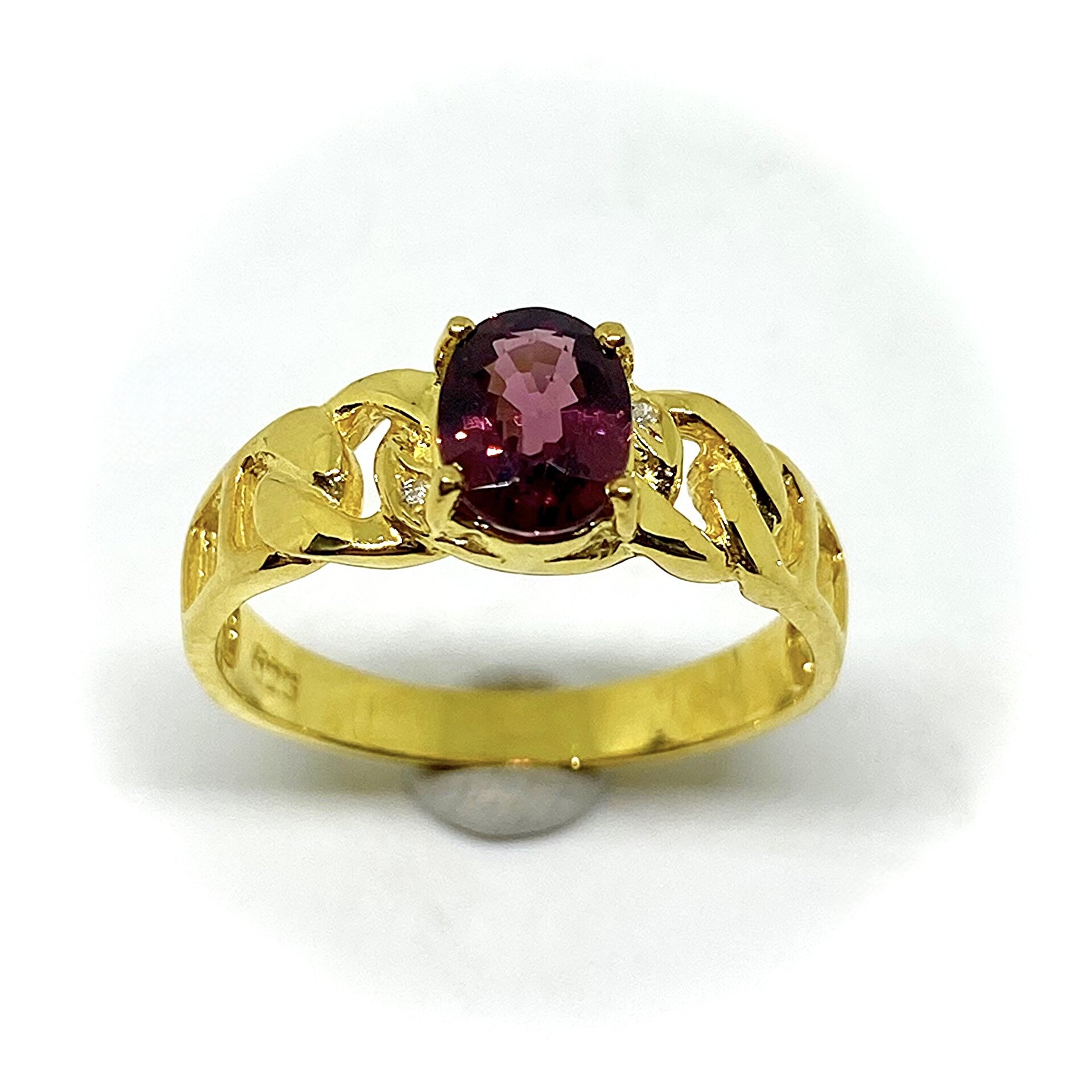Precioso anillo solitario en Plata de Ley con 2 zafiros blancos - 6