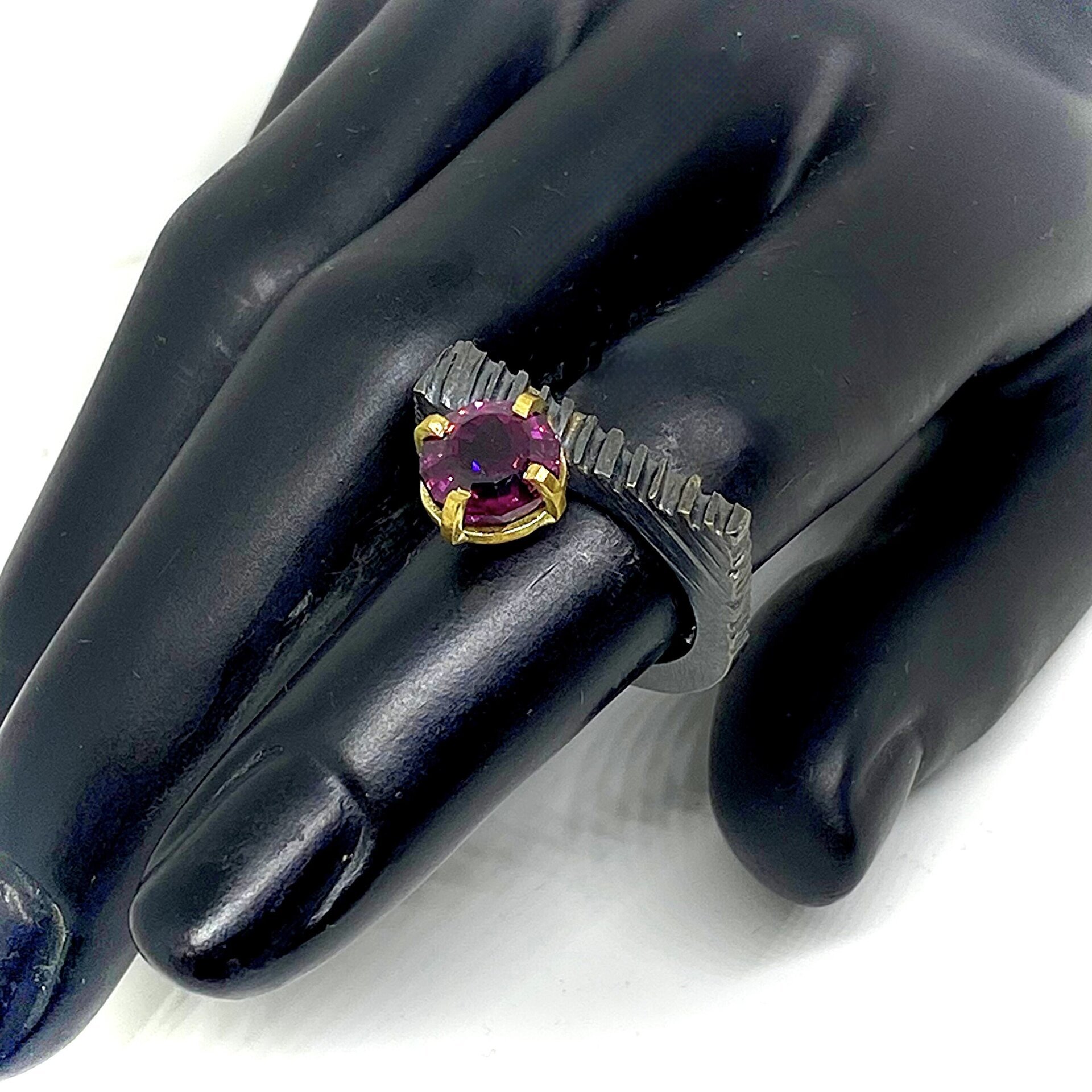 Exclusivo anillo con magnífico Granate Rodolita natural - 6