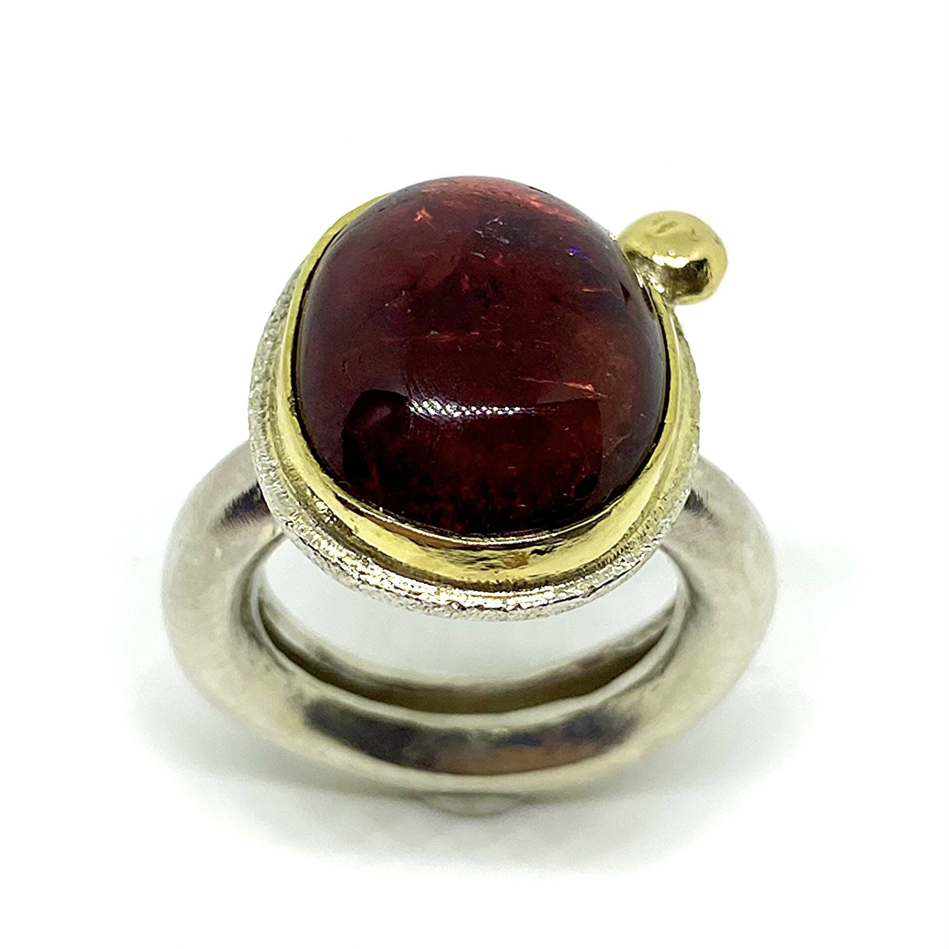 Magnífico anillo con preciosa y gran Turmalina natural (Rosa/Púrpura). Anillo. - 2