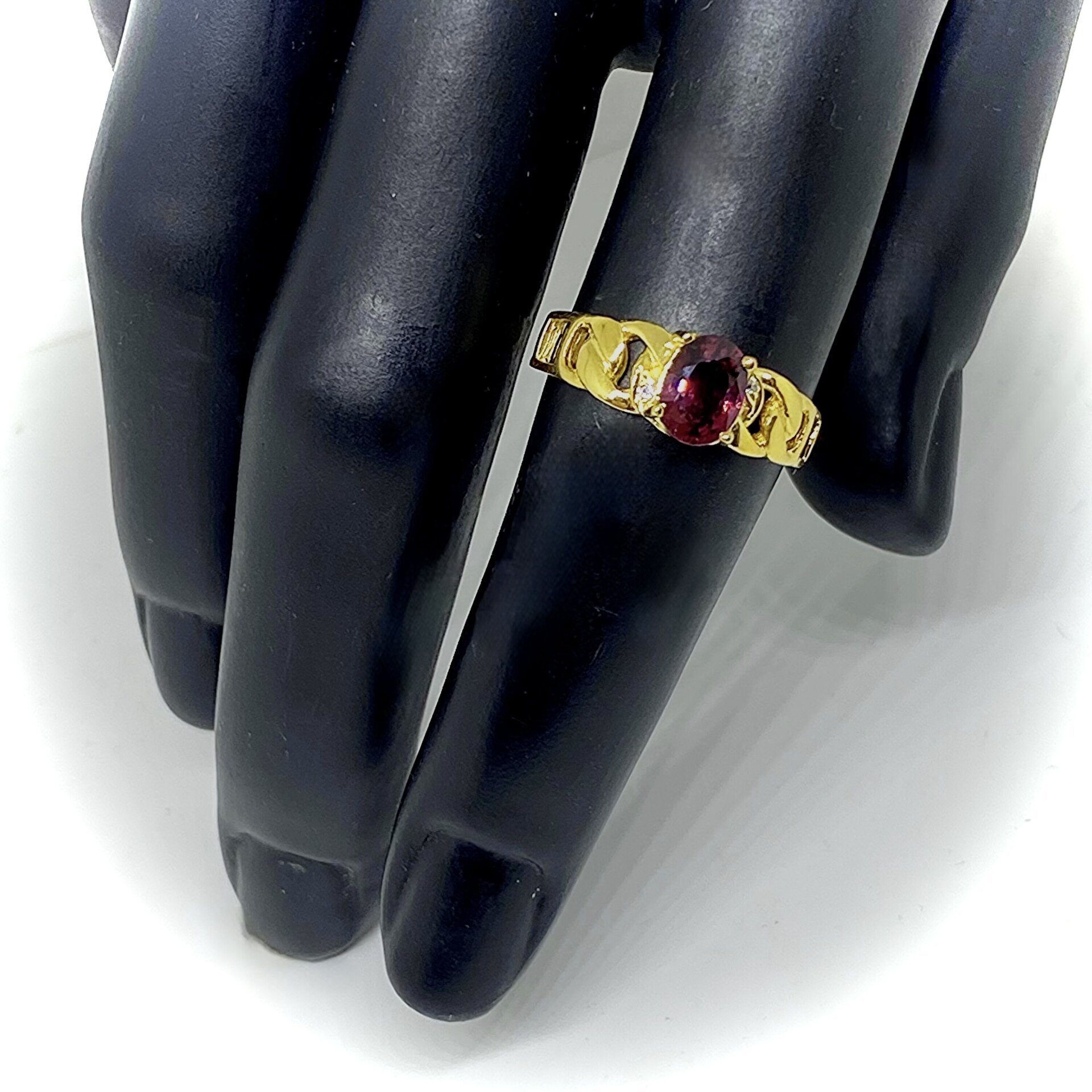 Precioso anillo solitario en Plata de Ley con 2 zafiros blancos - 5