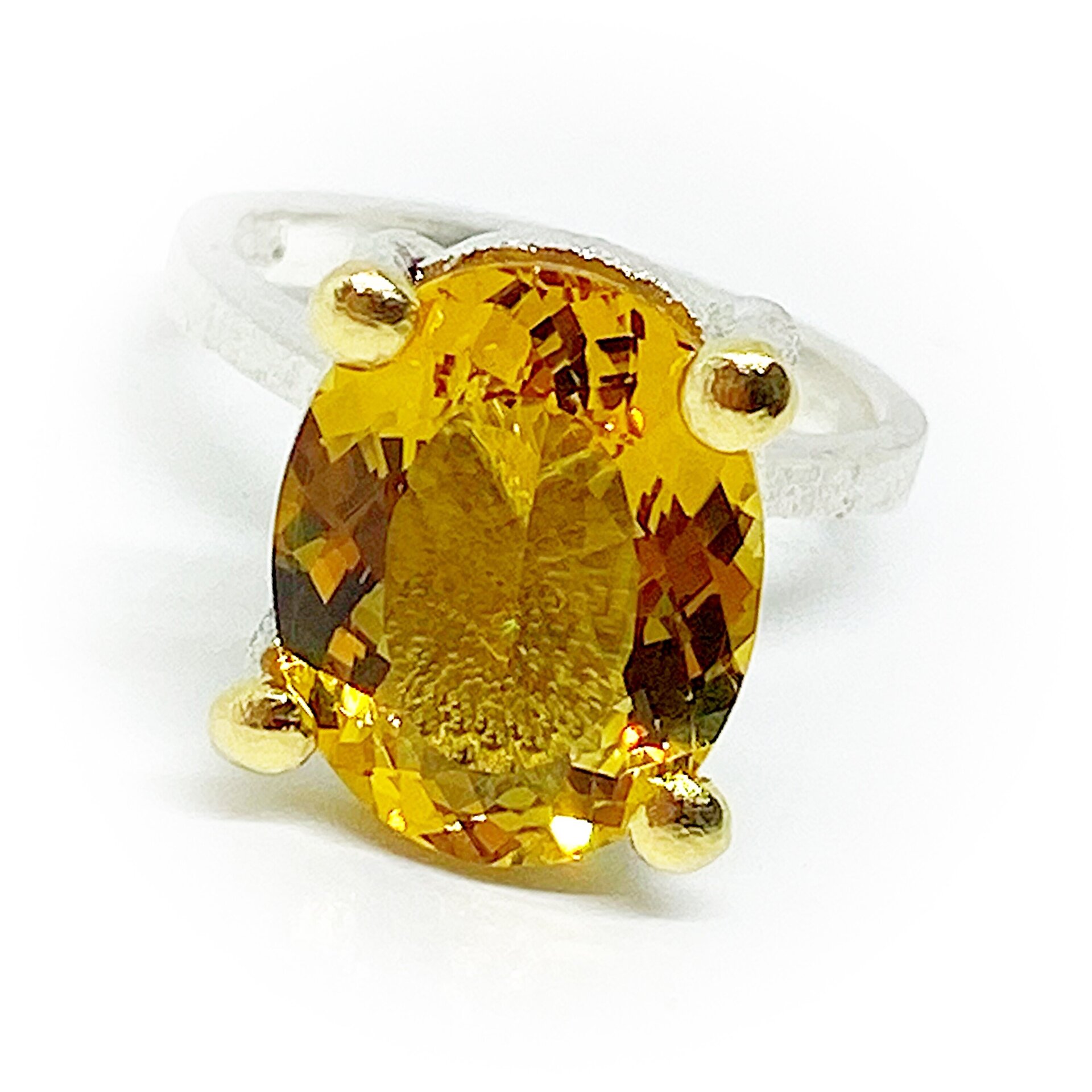 Uau! Extraordinario anillo con precioso Heliodoro dorado (Berilo amarillo) natur - 2