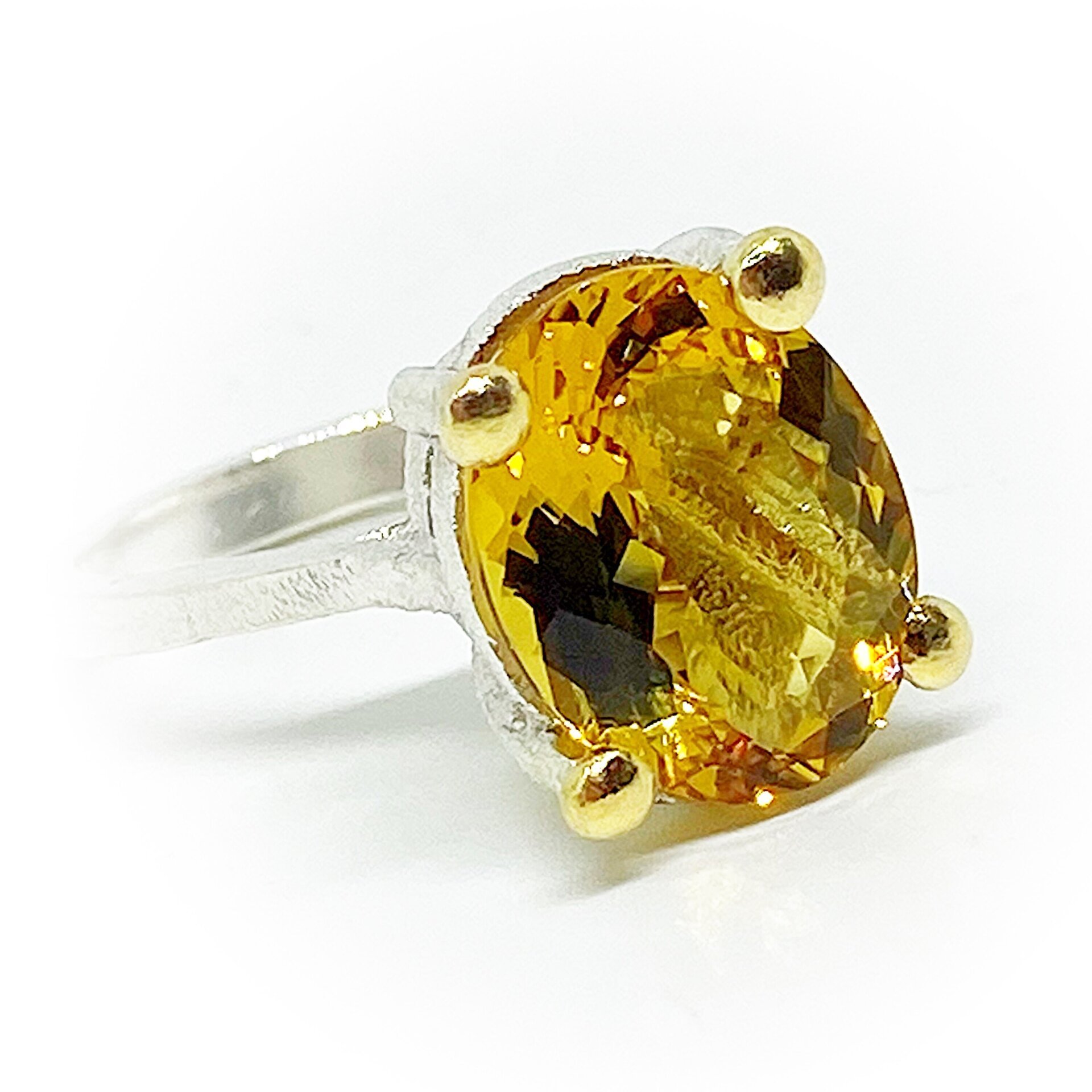 Uau! Extraordinario anillo con precioso Heliodoro dorado (Berilo amarillo) natur - 3