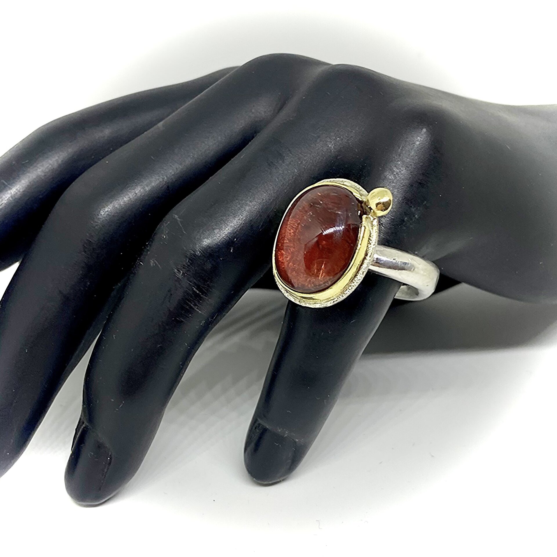 Magnífico anillo con preciosa y gran Turmalina natural (Rosa/Púrpura). Anillo. - 4