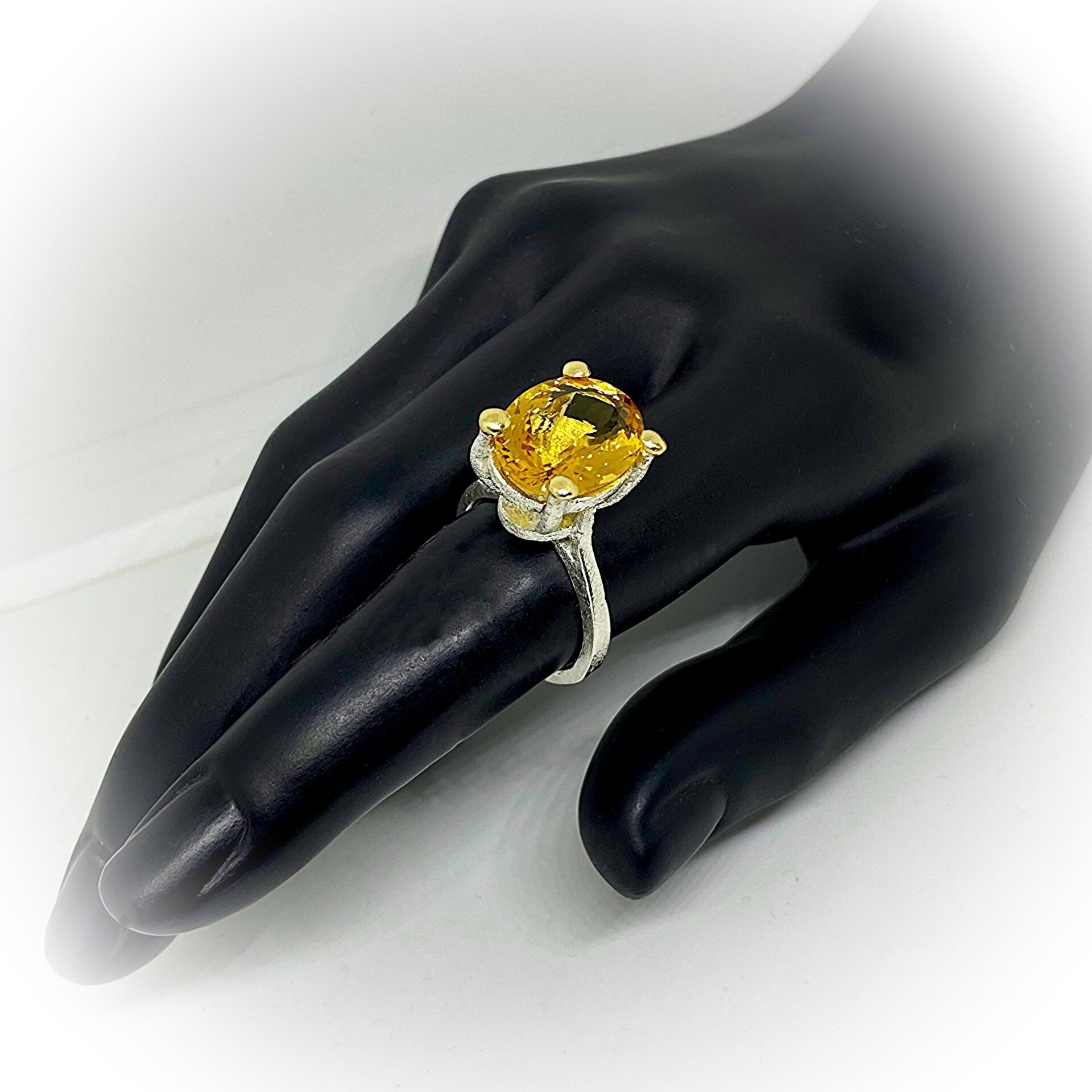 Uau! Extraordinario anillo con precioso Heliodoro dorado (Berilo amarillo) natur - 5